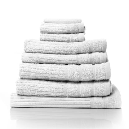 Royal Comfort Eden Egyptian Cotton 600GSM 8 Piece Luxury Bath Towels Set - White V160-231913