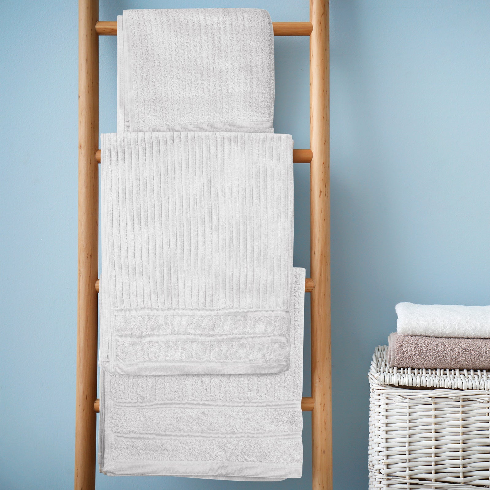 Royal Comfort Eden Egyptian Cotton 600GSM 8 Piece Luxury Bath Towels Set - White V160-231913