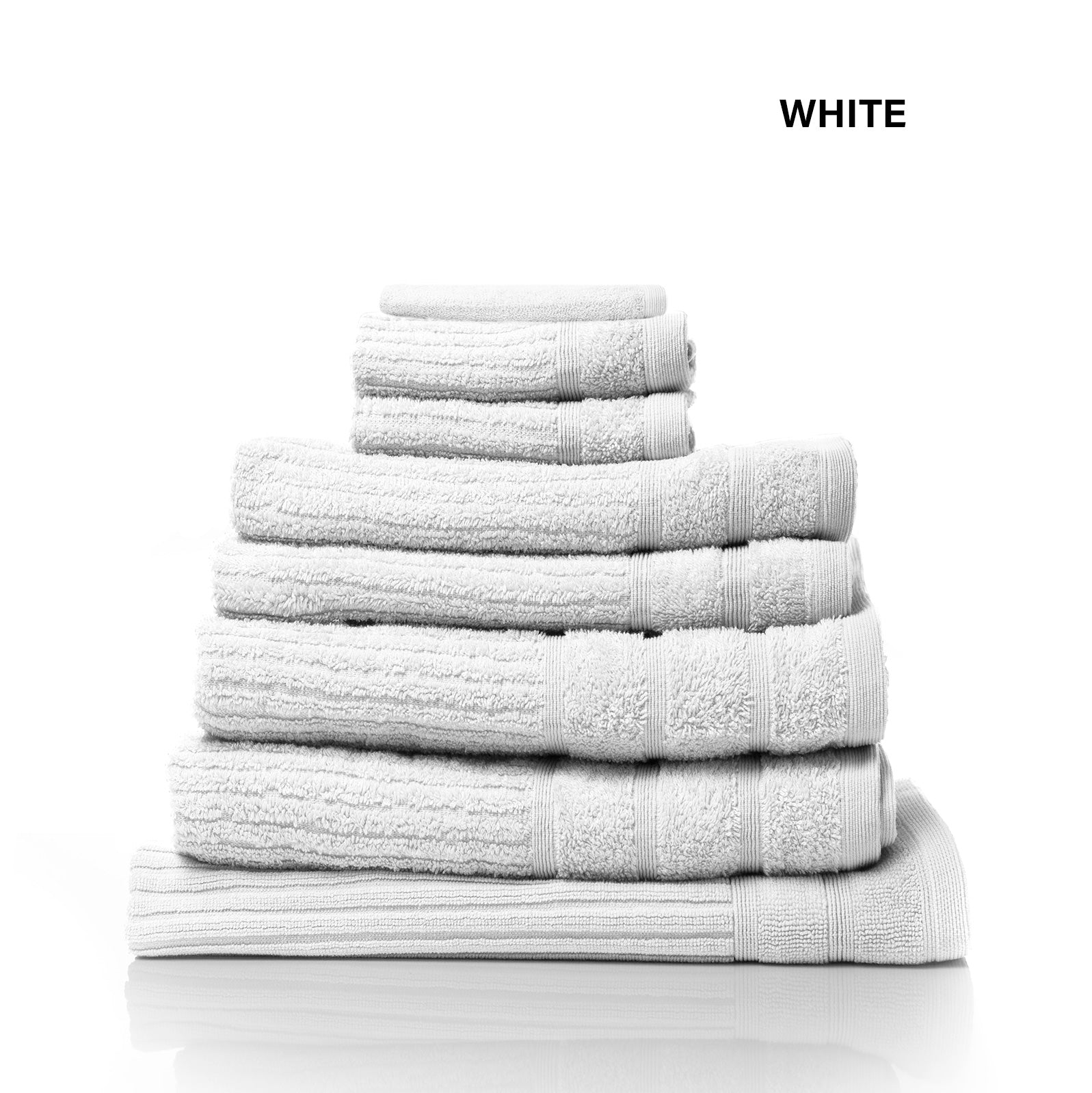 Royal Comfort Eden Egyptian Cotton 600GSM 8 Piece Luxury Bath Towels Set - White V160-231913