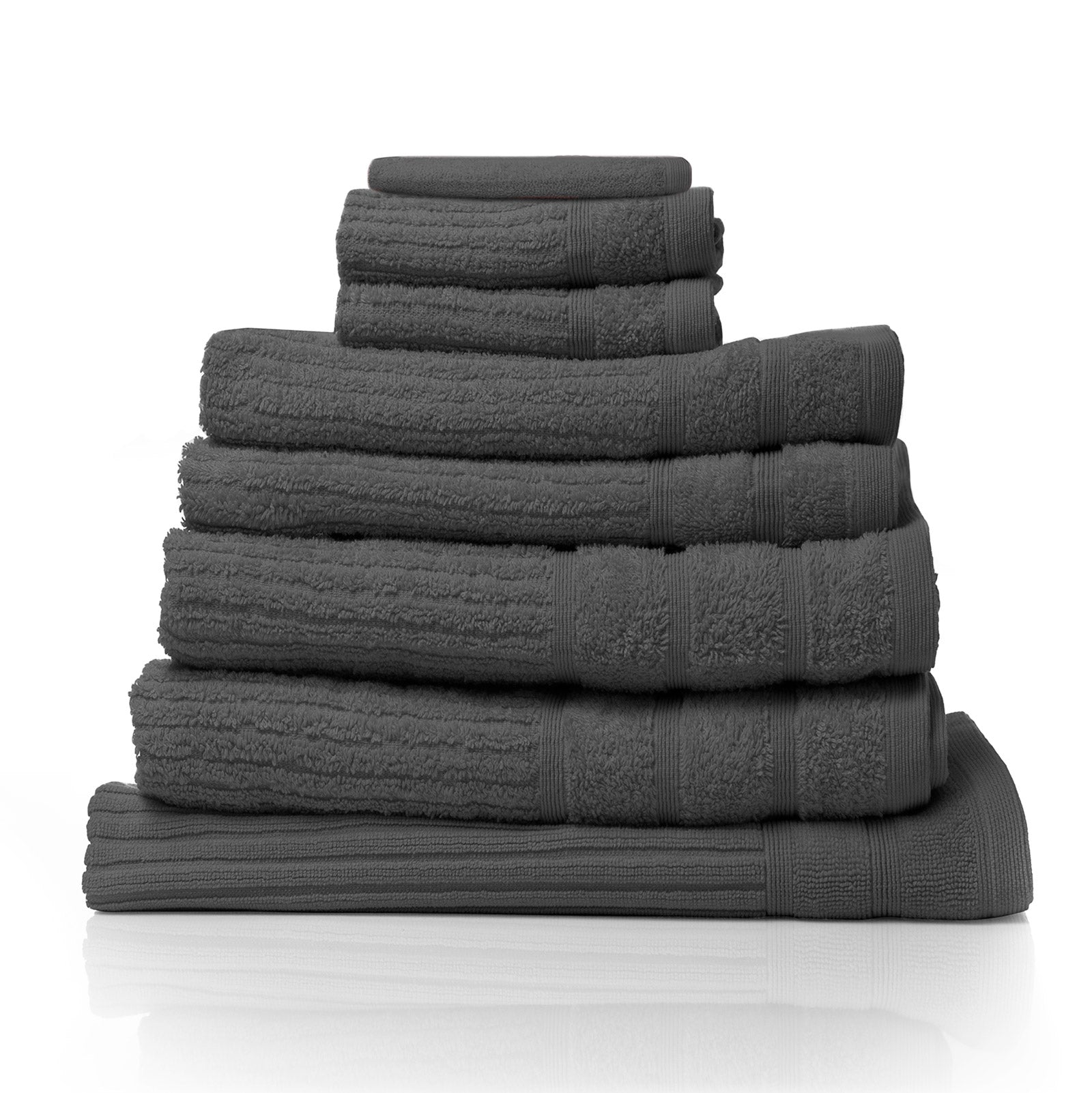 Royal Comfort Eden Egyptian Cotton 600GSM 8 Piece Luxury Bath Towels Set - Granite V160-231914