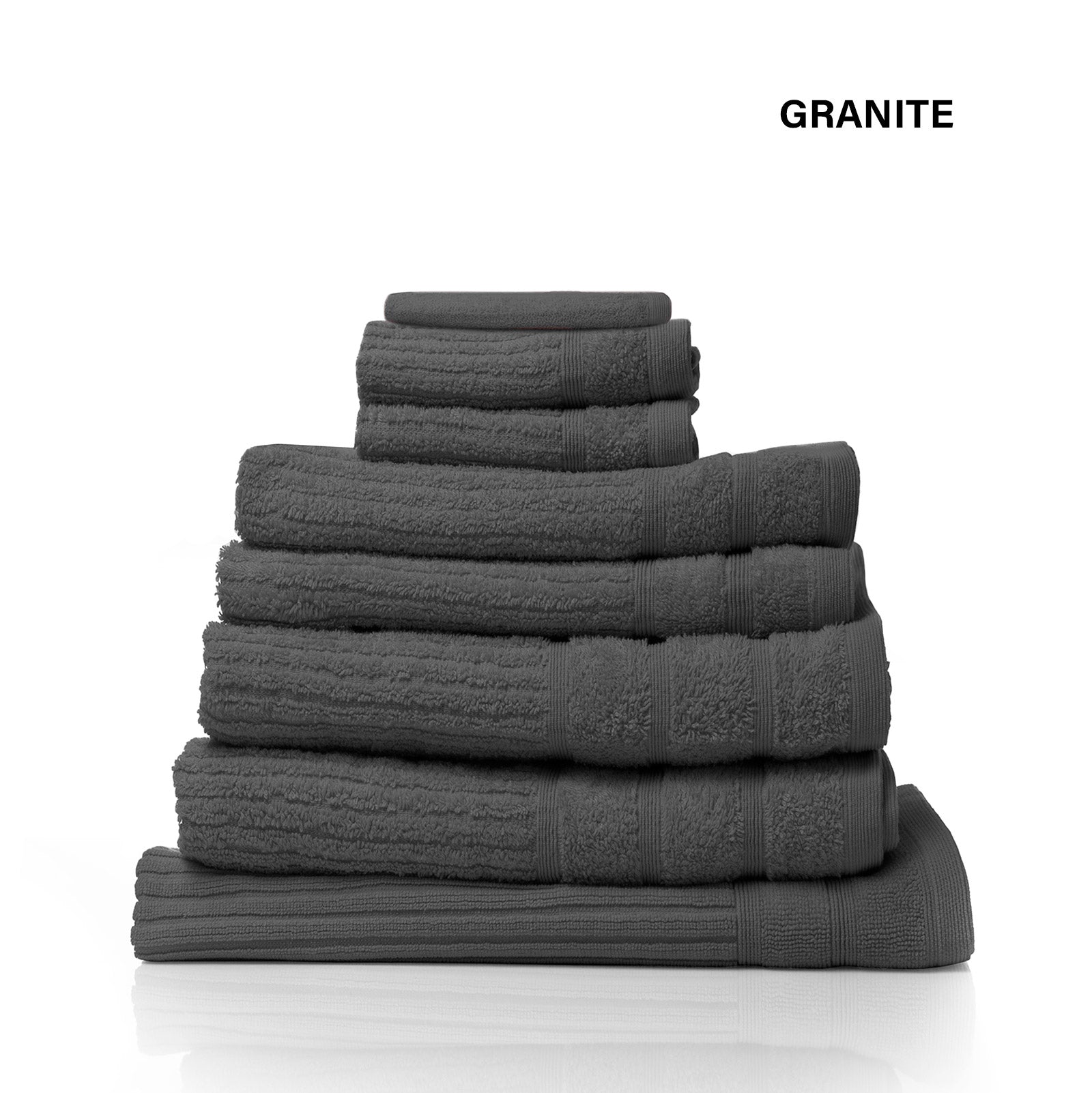 Royal Comfort Eden Egyptian Cotton 600GSM 8 Piece Luxury Bath Towels Set - Granite V160-231914