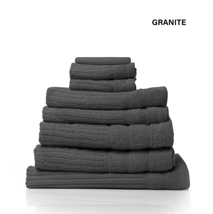 Royal Comfort Eden Egyptian Cotton 600GSM 8 Piece Luxury Bath Towels Set - Granite V160-231914