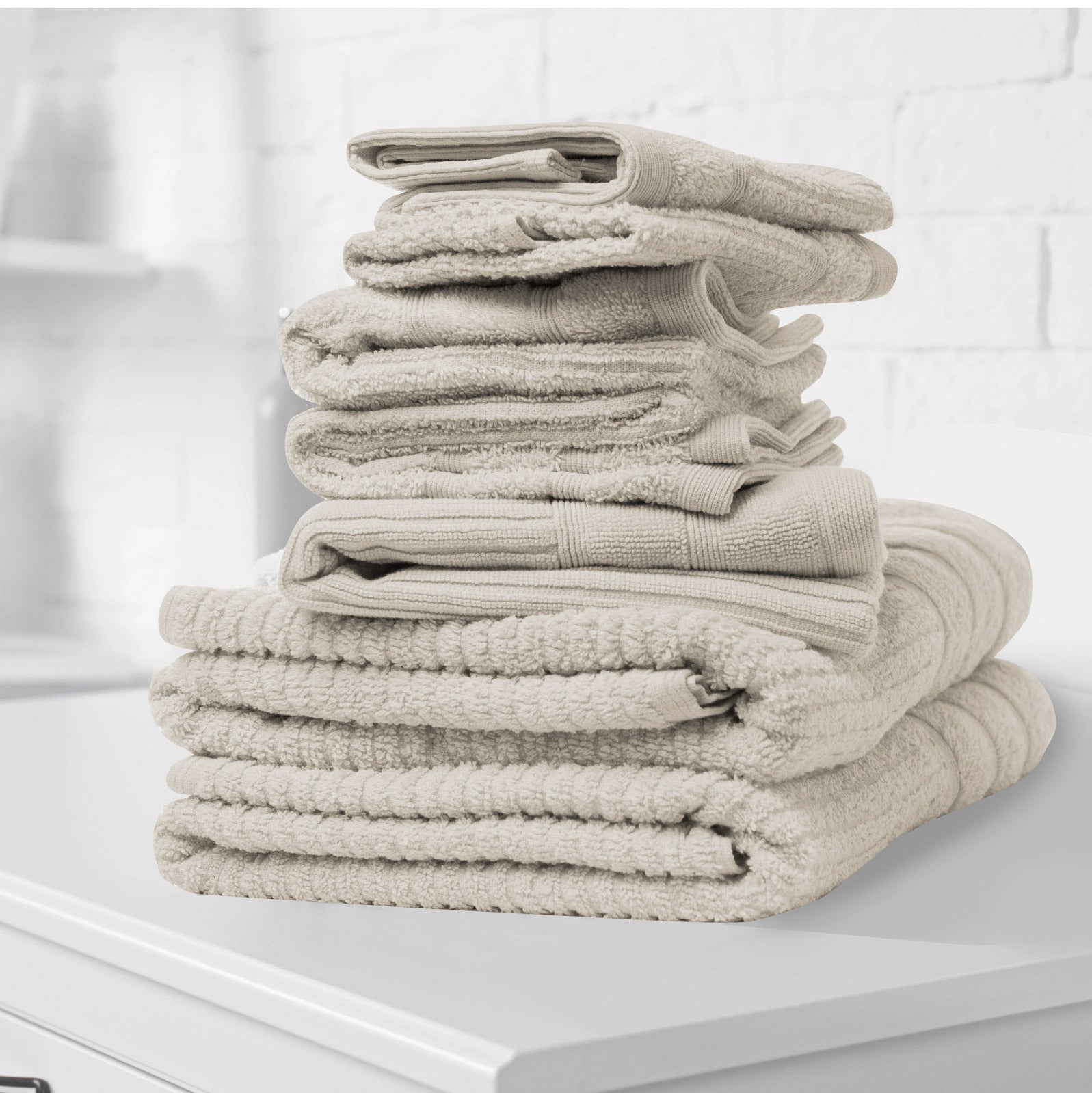 Royal Comfort Eden Egyptian Cotton 600GSM 8 Piece Luxury Bath Towels Set - Beige V160-231915