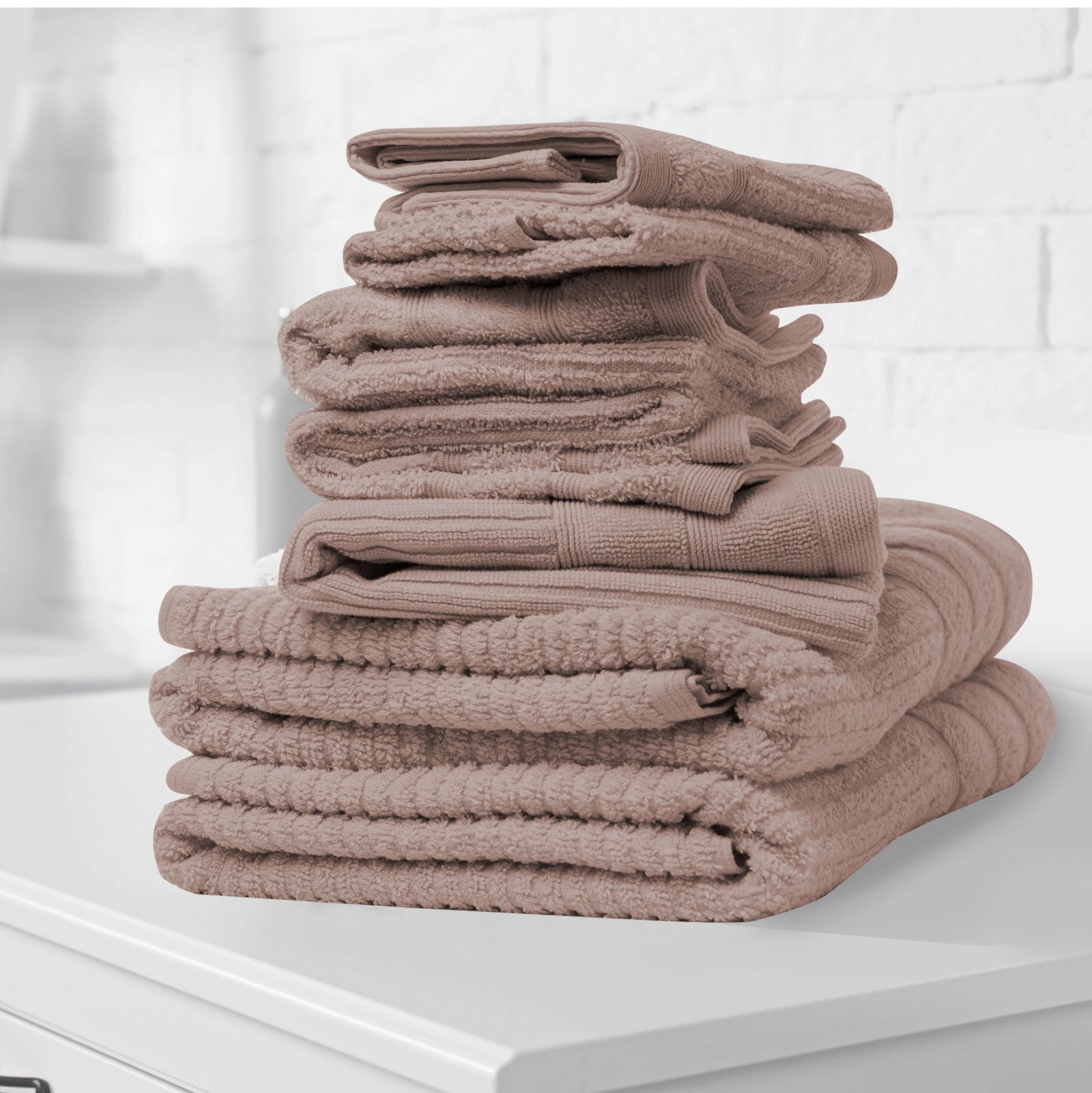 Royal Comfort Eden Egyptian Cotton 600GSM 8 Piece Luxury Bath Towels Set - Rose V160-231917