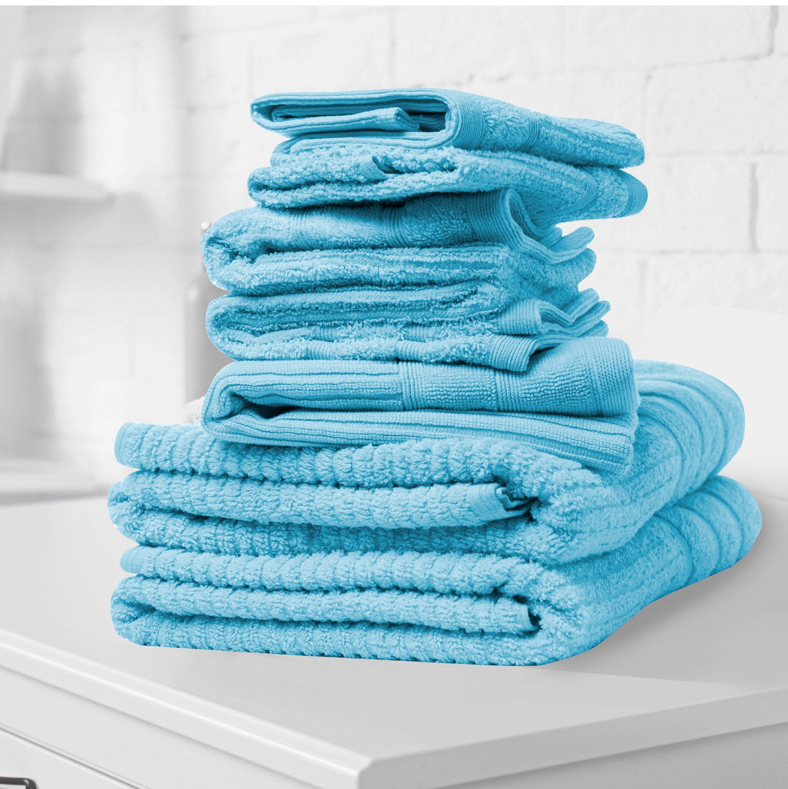 Royal Comfort Eden Egyptian Cotton 600GSM 8 Piece Luxury Bath Towels Set - Aqua V160-231919