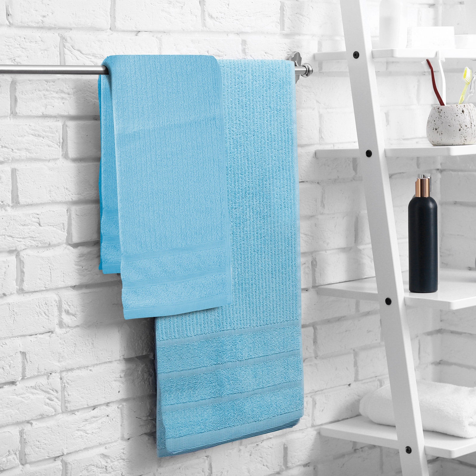 Royal Comfort Eden Egyptian Cotton 600GSM 8 Piece Luxury Bath Towels Set - Aqua V160-231919