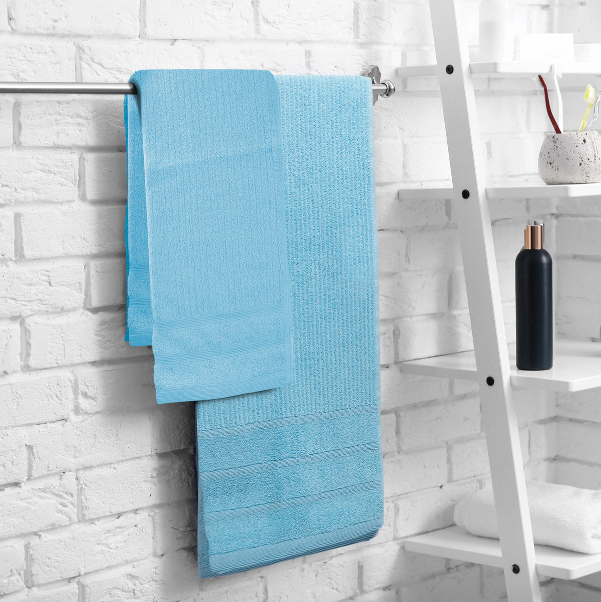 Royal Comfort Eden Egyptian Cotton 600GSM 8 Piece Luxury Bath Towels Set - Aqua V160-231919