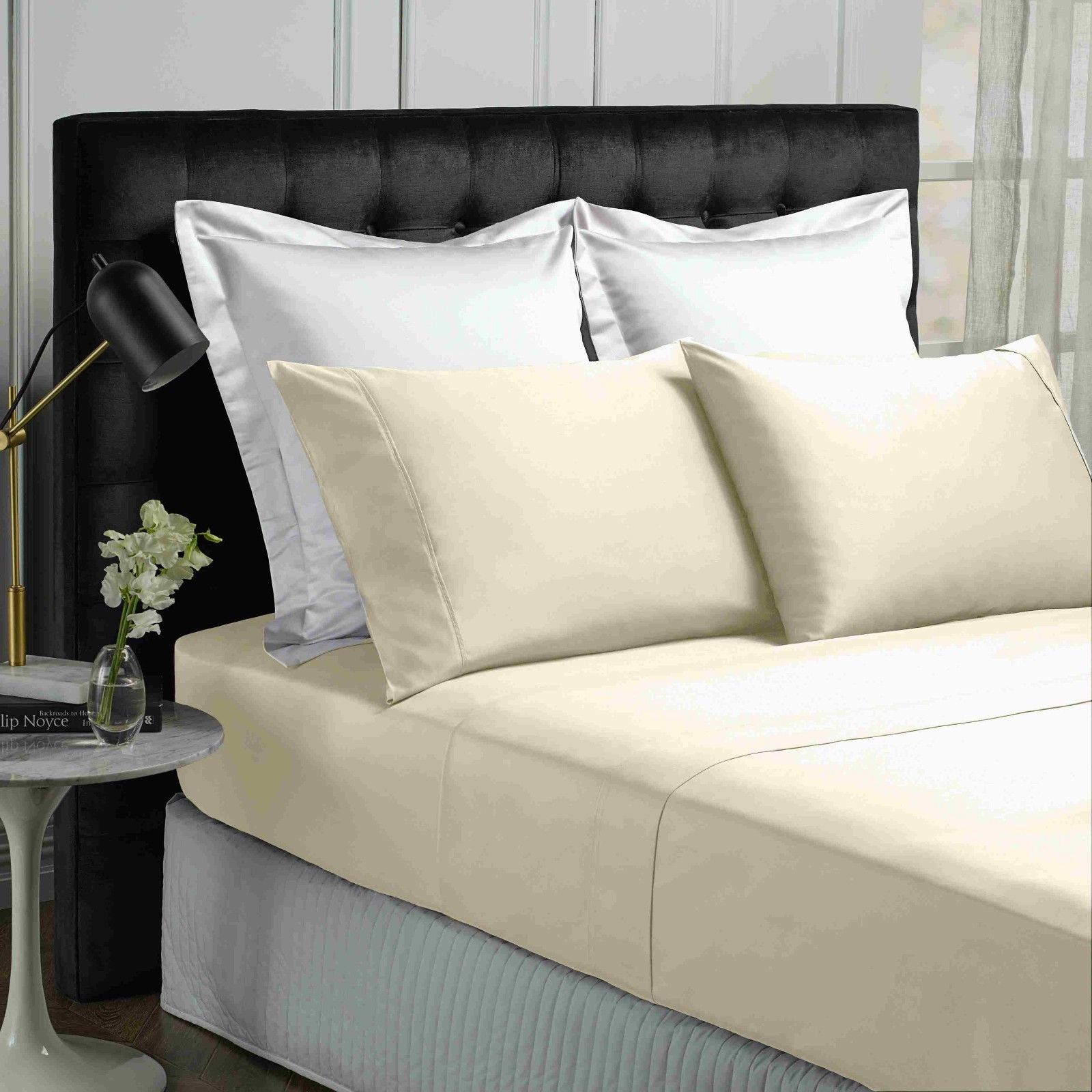 Park Avenue 500TC Soft Natural Bamboo Cotton Sheet Set Breathable Bedding - Single - Vanilla V160-232054
