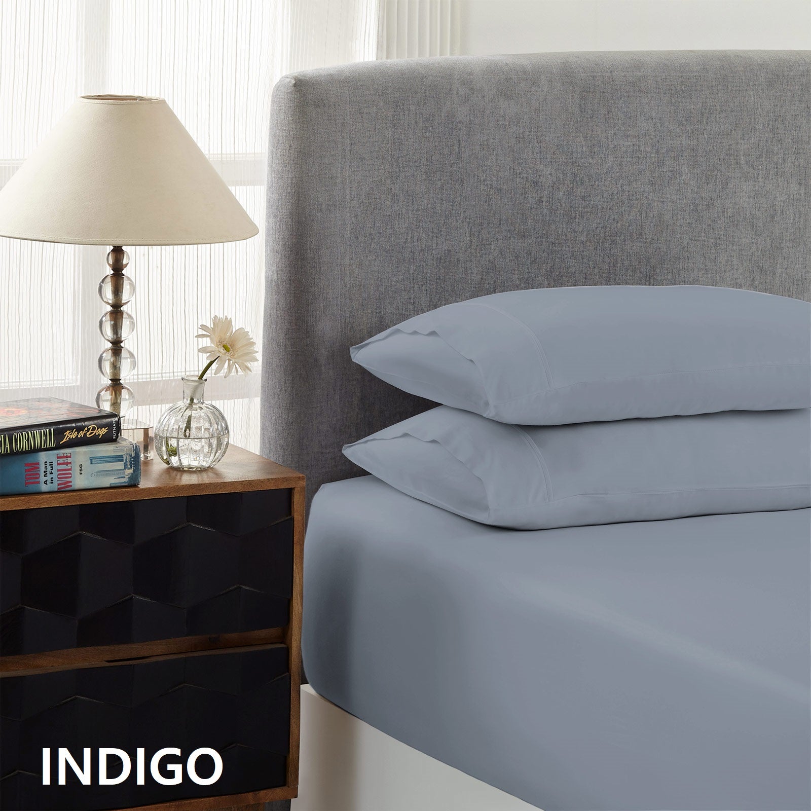 Royal Comfort 1500 Thread Count Cotton Rich Sheet Set 3 Piece Ultra Soft Bedding - Double - Indigo V160-232333