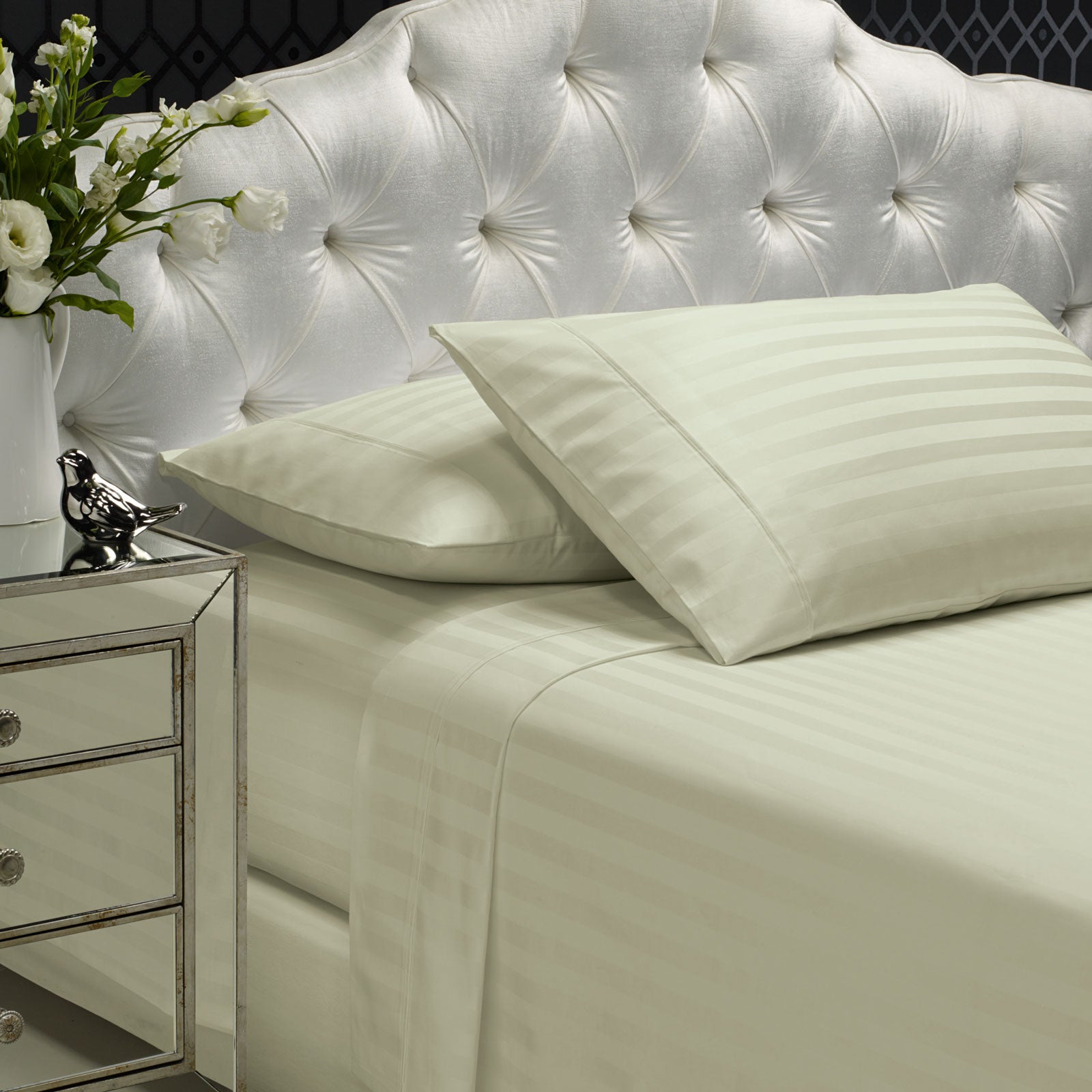 Royal Comfort 1200TC Sheet Set Damask Cotton Blend Ultra Soft Sateen Bedding - King - Pebble V160-233342