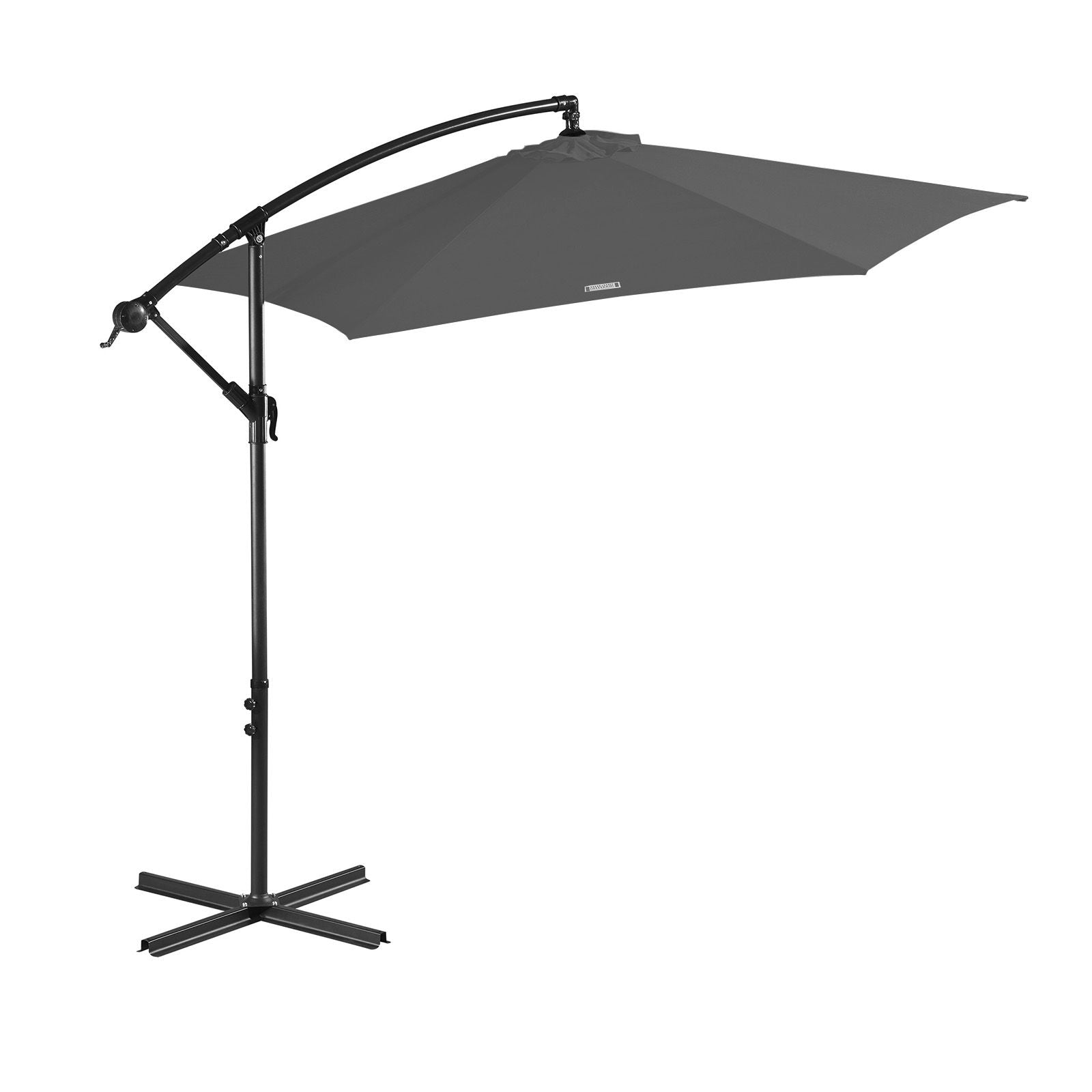Milano 3M Outdoor Umbrella Cantilever With Protective Cover Patio Garden Shade - Charcoal V160-401036