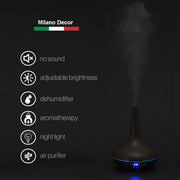Essential Oil Diffuser Ultrasonic Humidifier Aromatherapy LED Light 200ML 3 Oils - Dark Wood Grain V160-501165