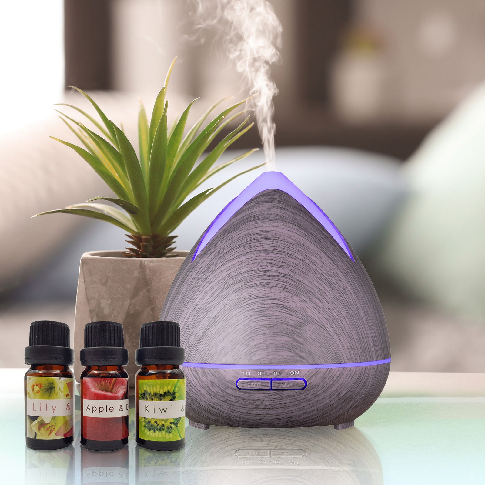 Essential Oils Ultrasonic Aromatherapy Diffuser Air Humidifier Purify 400ML - Violet V160-501665