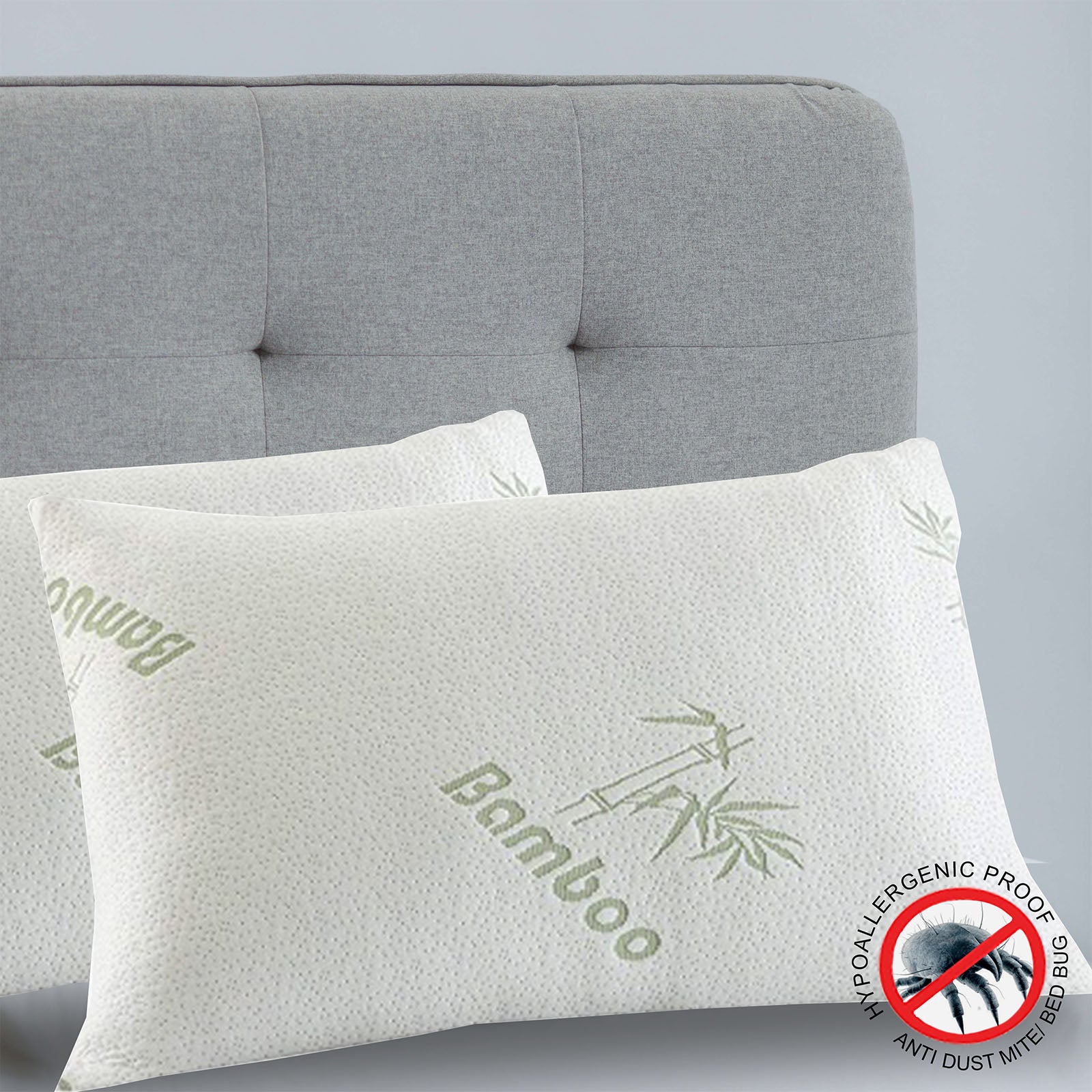 Royal Comfort Luxury Bamboo Covered Memory Foam Pillow Twin Pack Hypoallergenic V160-501760