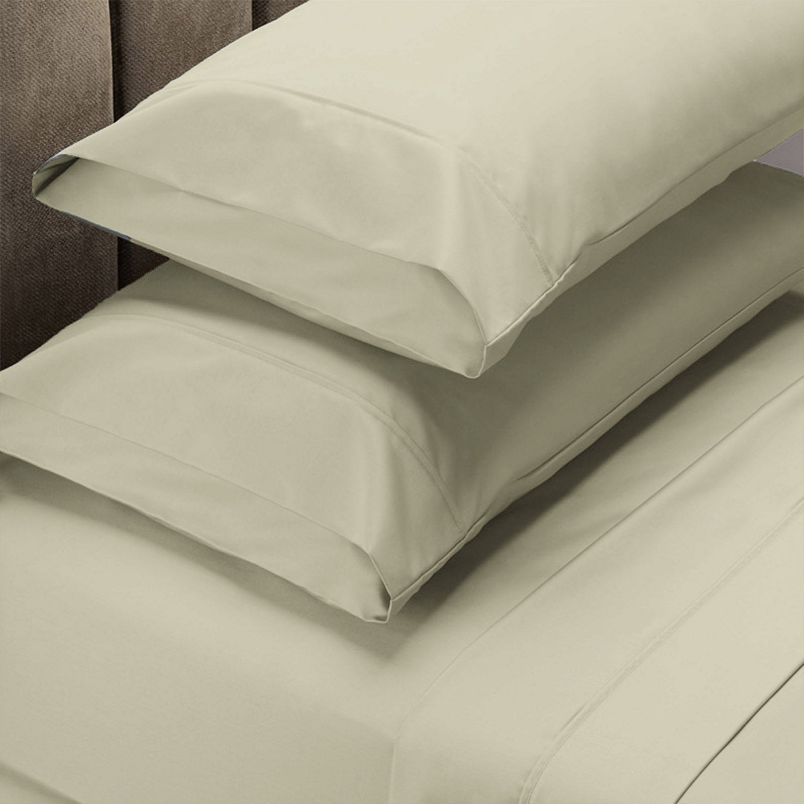 Renee Taylor 1500 Thread Count Pure Soft Cotton Blend Flat & Fitted Sheet Set Ivory King V160-501830