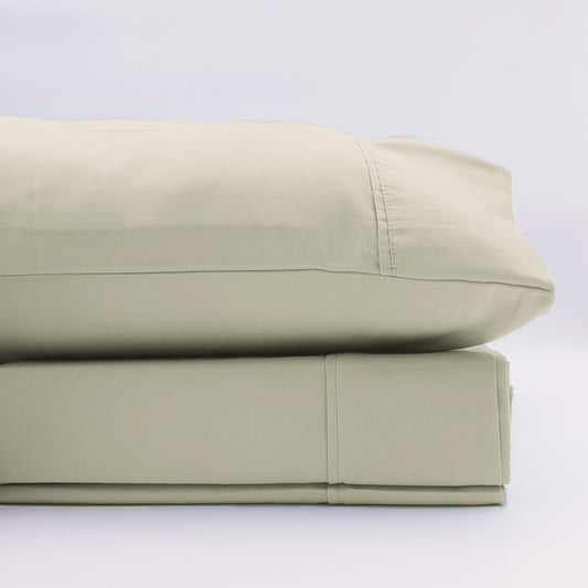 Renee Taylor 1500 Thread Count Pure Soft Cotton Blend Flat & Fitted Sheet Set Ivory King V160-501830