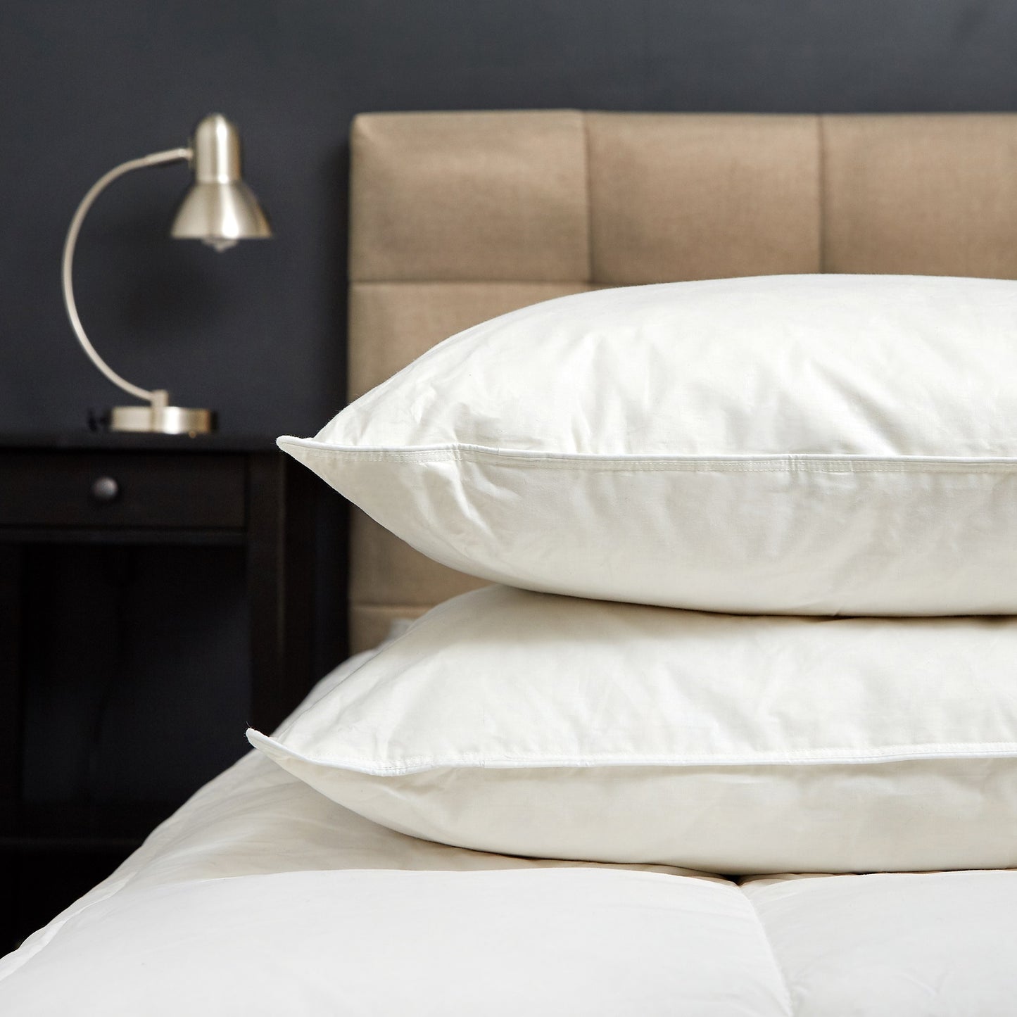 Goose Feather & Down Quilt 500GSM + Goose Feather and Down Pillows 2 Pack Combo - King - White V160-K1396