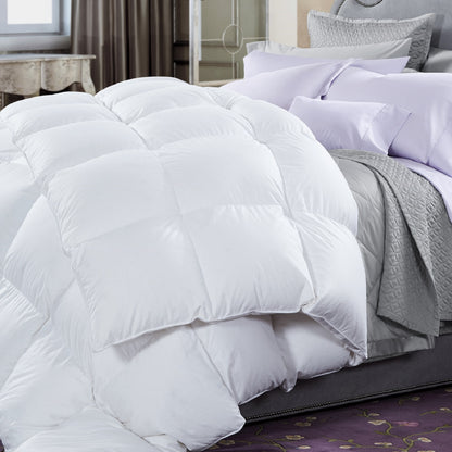 50% Duck Feather & 50% Duck Down Quilt 500GSM + Duck Pillows Twin Pack Combo - Double - White V160-K1537