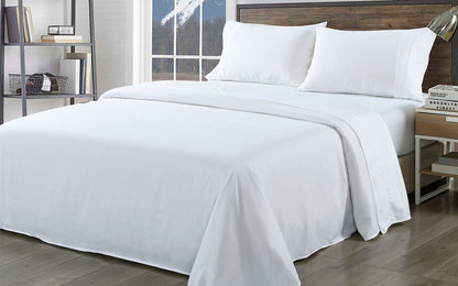 Royal Comfort Bamboo Blend Sheet Set 1000TC and Bamboo Pillows 2 Pack Ultra Soft - Queen - White V160-K2364