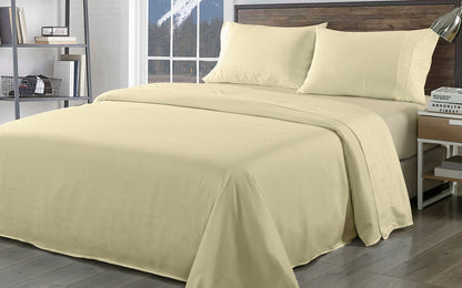 Royal Comfort Bamboo Blend Sheet Set 1000TC and Bamboo Pillows 2 Pack Ultra Soft - King - Ivory V160-K2368