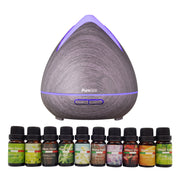 Purespa Diffuser Set With 10 Pack Diffuser Oils Humidifier Aromatherapy - Violet V160-K2696