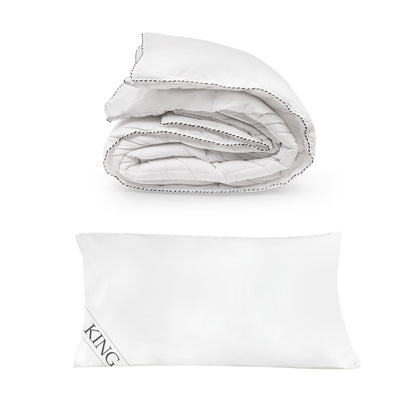 250GSM Bamboo Blend Quilt With 1100GSM Hotel Pillow Bedding Set - Double V160-K2711