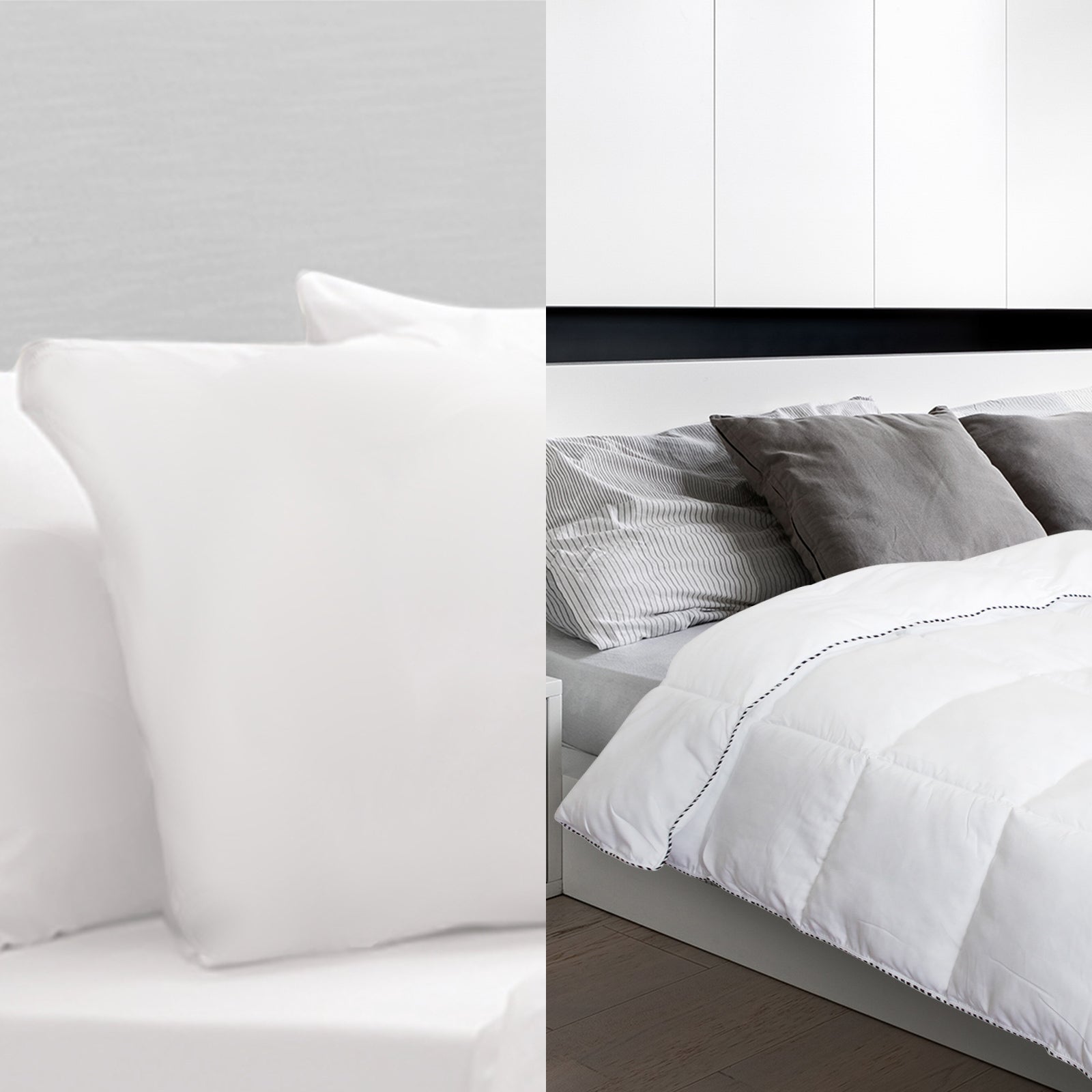250GSM Bamboo Blend Quilt With 1100GSM Hotel Pillow Bedding Set - Queen V160-K2712