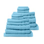 Royal Comfort 16 Piece Egyptian Cotton Eden Towel Set 600GSM Luxurious Absorbent - Aqua V160-K2751