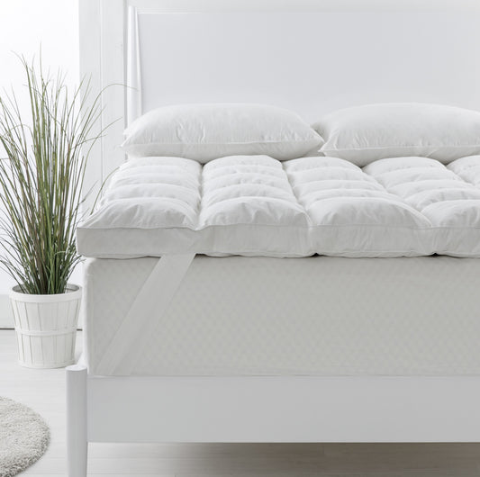 Royal Comfort 1800GSM Duck Feather Down Topper And 1000GSM 2 Duck Pillows Set - Single - White V160-K2806