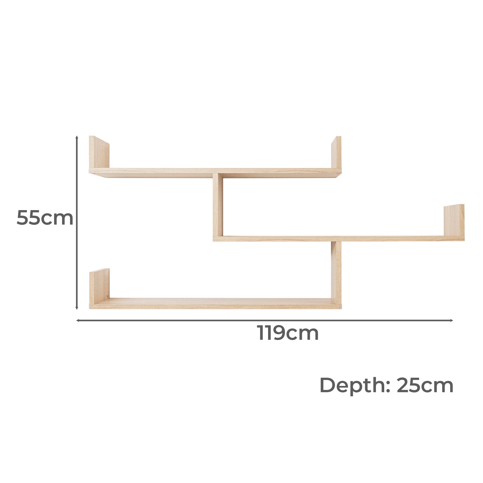 ZURICH MULTI LEVEL SHELF KIT (OAK) V164-ECS3