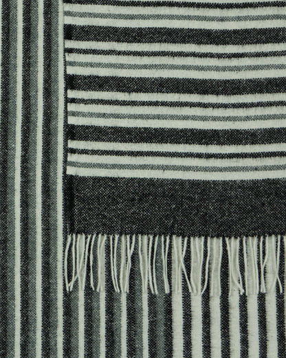 Richmond Throw - Reclaimed Wool Blend - Monochrome V164-RI1