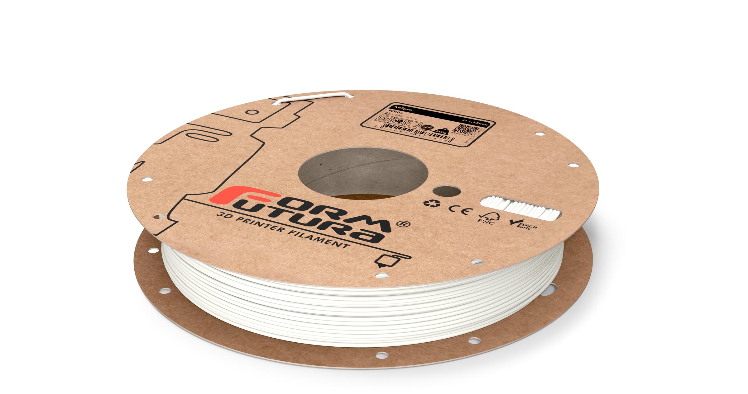 ABS Filament ABSpro 1.75mm White 500 gram 3D Printer Filament V177-175ABSPRO-WHITE-0500