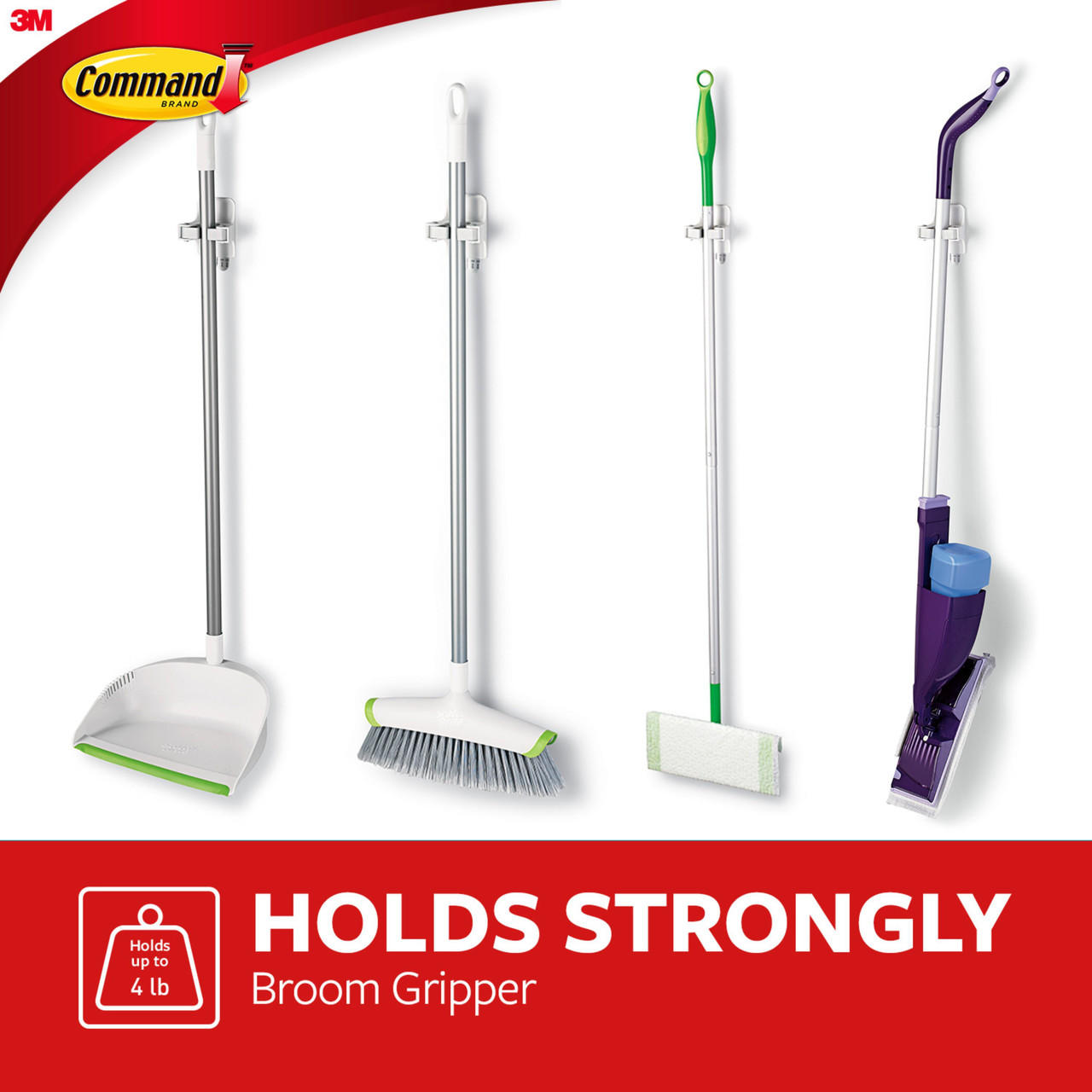 Command Broom Gripper, 3 Grippers, 6 Large Strip, 17007-3NA V177-AK-70009127971