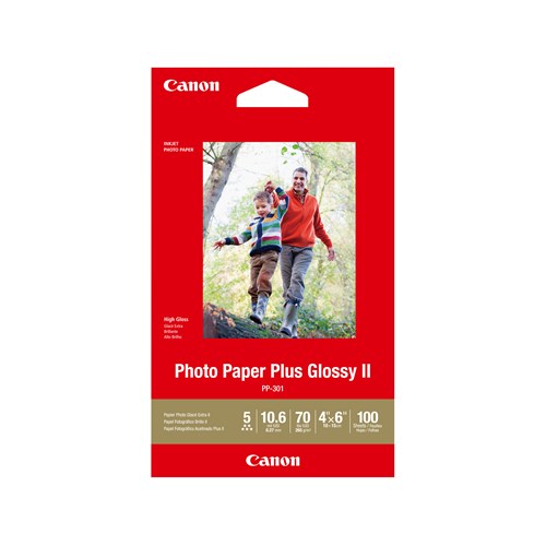 CANON PP3014X6-100 100 SHTS 260 GSM PHOTO PAPER PLUS GLOSSY II V177-AL-CPP3014X6-100
