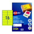 AVERY LaserLabel Yl L7162FY 16Up Pack of 25 V177-D-AV35942
