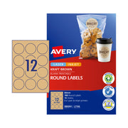 AVERY Label Rd Brn 60mm 12Up Pack of 15 V177-D-AV980002