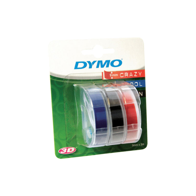 DYMO Embosser Tape 9mmX3m Assorted Pack of 3 V177-D-DY1741671