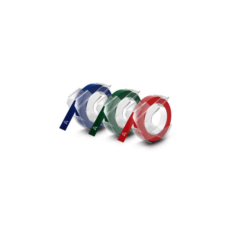DYMO Embosser Tape 9mmX3m Assorted Pack of 3 V177-D-DY1741671