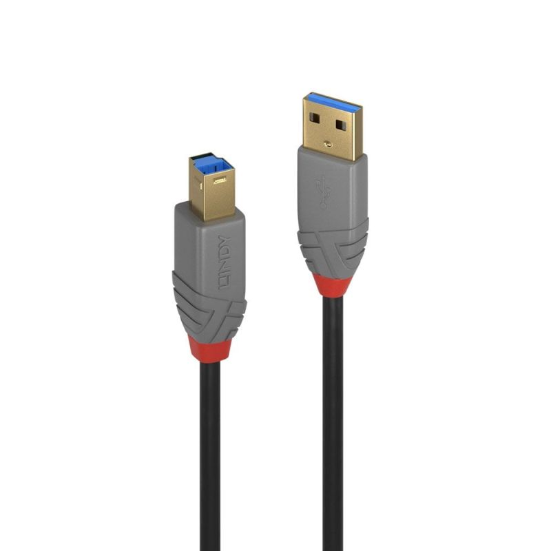 LINDY 5m USB3 A-B Cable Anthra Line V177-D-LIN36744
