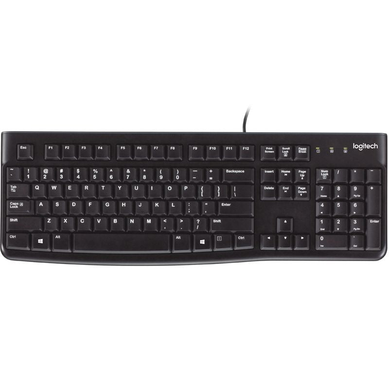 LOGITECH K120 Keyboard Quiet typing Spill-resistant Durable keys Thin profile Curved space bar Adjustable V177-D-LOGK120