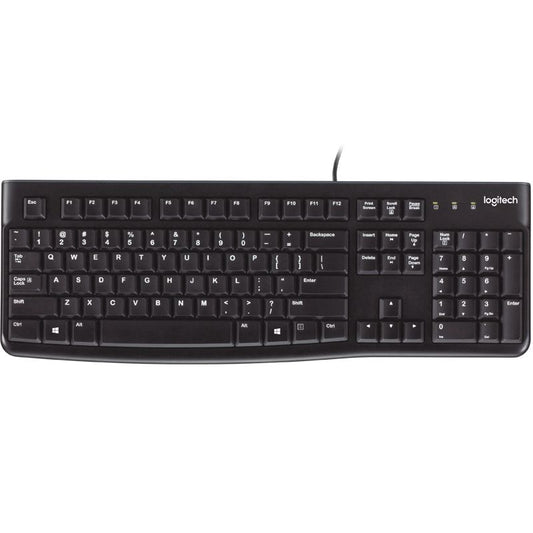 LOGITECH K120 Keyboard Quiet typing Spill-resistant Durable keys Thin profile Curved space bar Adjustable V177-D-LOGK120