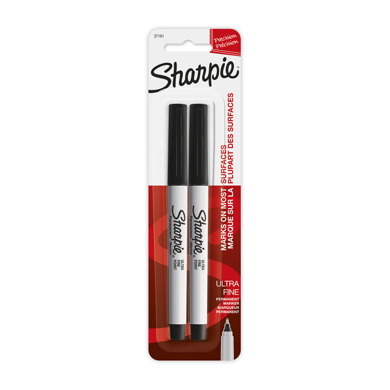 SHARPIE Permanent Marker UFine Point Black Pack 2 Box of 6 V177-D-SH37161PP