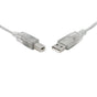 8WARE USB 2.0 Cable 1m A to B Transparent Metal Sheath UL Approved V177-L-CB8W-UC-2001AB