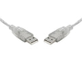 8WARE USB 2.0 Cable 2m A to A Male to Male Transparent V177-L-CB8W-UC-2002AA