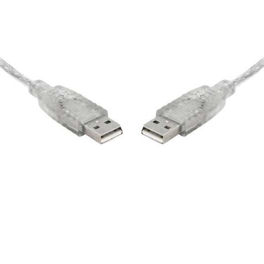 8WARE USB 2.0 Cable 2m A to A Male to Male Transparent V177-L-CB8W-UC-2002AA