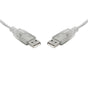 8WARE USB 2.0 Cable 2m A to A Male to Male Transparent V177-L-CB8W-UC-2002AA