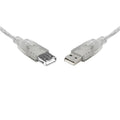 8WARE USB 2.0 Extension Cable 3m A to A Male to Female Transparent Metal Sheath Cable V177-L-CB8W-UC-2003AAE