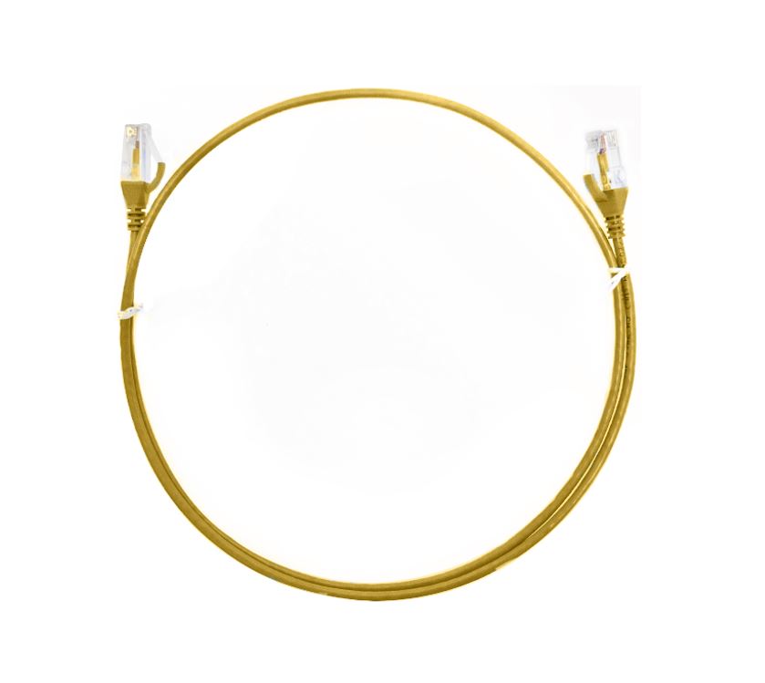 8WARE CAT6 Ultra Thin Slim Cable 10m / 1000cm - Yellow Color Premium RJ45 Ethernet Network LAN UTP Patch Cord V177-L-CBAT-CAT6THINYE-10M