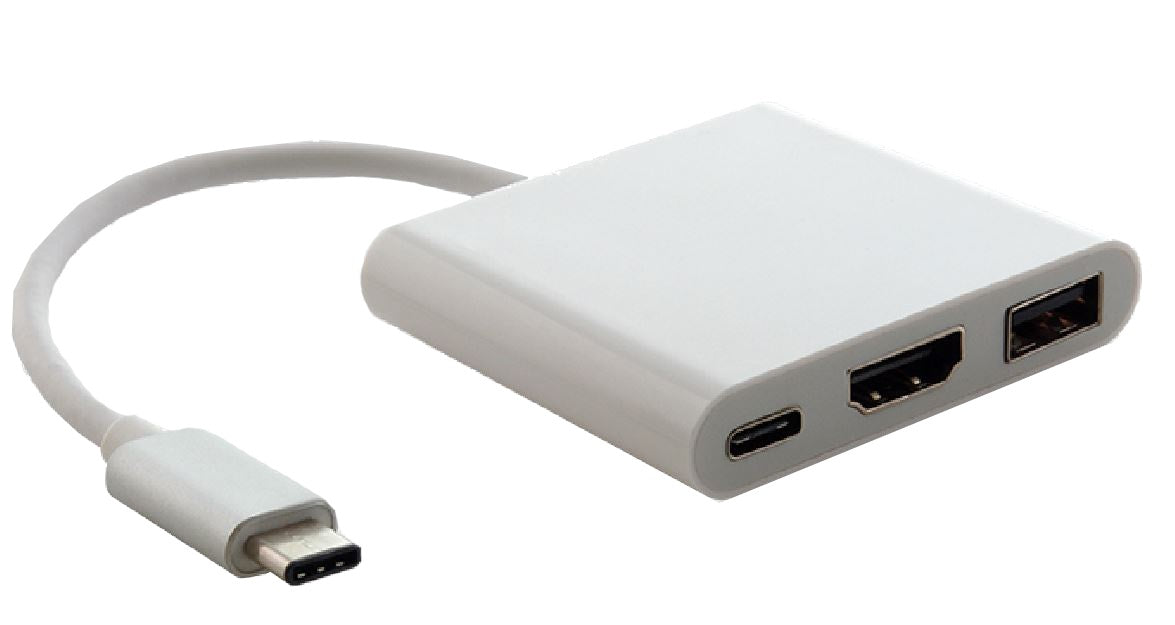 ASTROTEK USB 3.1 Type-C USB-C to HDMI, USB Type-A and USB Type-C Adapter Male to Female 4K 30Hz for Apple V177-L-CBAT-CMHDMIUSBCF
