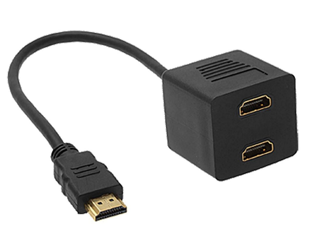 ASTROTEK HDMI Splitter Cable 15cm - v1.4 Male to 2x Female Amplifier Duplicator Full HD 3D V177-L-CBAT-HDMI-TO-HDMIX2